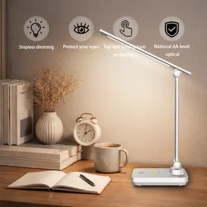 Modern Touch Control Bedside Lamp with 3-Level Dimmable Brightness and Built-in USB Port. Easily adjust the light for reading, relaxing, or sleeping. A perfect combination of stylish design, cozy atmosphere, convenience and practicality.