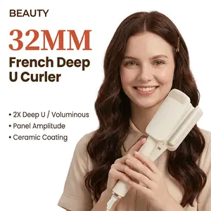 Ionic Anti-Frizz Hair Crimper for Salon Style Mermaid Waves Deep U Waver  Egg Roll Curling Iron 2026 Upgraded Deep U Waver