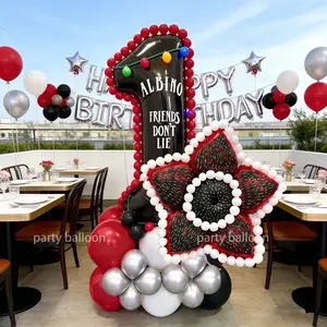 51-Piece DIY Heart Flower Column Number Balloons Set, Includes 32-Inch Aluminum Foil Balloons, Perfect for Birthday Parties