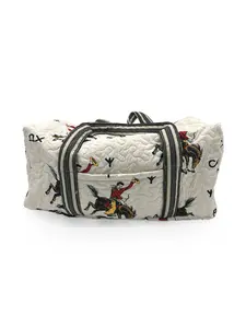 Lazy J Linen Quilted Weekender Duffle Bag