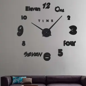 Simple Creative Clock Wall Sticker Diy Wall Clock