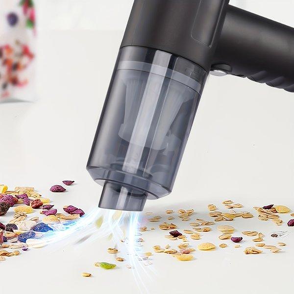 One Handheld Vacuum Cleaner - Portable with Blowing And Suction Features, Side Brushes, Anti-Tangle Hair Design, Low Noise at 40Db, 4.5Kpa Suction Power, Suitable for Cleaning Cars, Keyboards, Laptops, And Office Dust, Includes a Crevice Tool