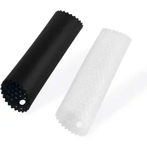 2Pack Garlic Peelers, 5.7in Silicone Garlic Skin Remover Roller, Garlic Peel Kitchen Tools, Black/Transparent