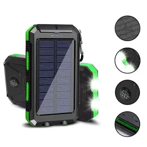 10000mAh Solar Power Bank, Portable Fast Charger with Dual USB, IP65 Waterproof, LED Flashlight & Compass for Camping Hiking-Outdoor Survival Solar Power Bank 10000mAh – Fast Charge Dual USB, IP65 Waterproof, LED Flashlight & Compass for Backpackers