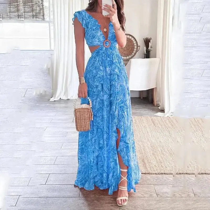 polyester beach dress Poly Spandex Pull Over Long Maxi Dress main image 0
