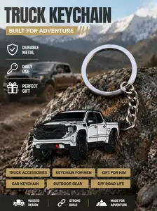 Metal Keychain for GMC Sierra 1500 AT4 Denali 20252024 2023 2022 Fob Key Chain Truck Gift Unique Ideas for Truck Lovers Premium Double-Sided Metal Construction Scratch-Resistant Enamel Craft Compact Portable Design Ideal Birthday Gift tiktokshopspringglow