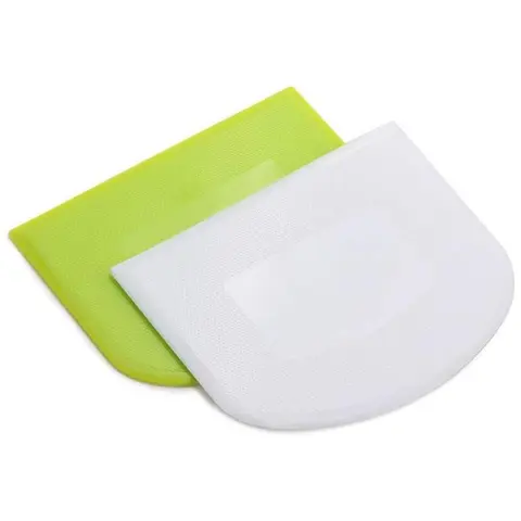 2-Piece Flexible Plastic Dough Scrapers for Food Safety, Multi-Functional Bowl Scrapers in and, Perfect for Bread and Cakes, Kitchen Utensils Tools, Kitchen Accessories, Baking Accessory