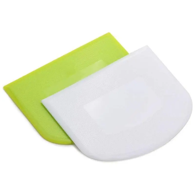 2-Piece Flexible Plastic Dough Scrapers for Food Safety, Multi-Functional Bowl Scrapers in and, Perfect for Bread and Cakes, Kitchen Utensils Tools, Kitchen Accessories, Home Baking Supplies