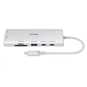 D-Link 10-in-1 USB-C Hub DUP-A01 Max 100W Power Delivery Dual 4K HDMI Ports 2 x USB-C 2 x USB-A Data Ports Ethernet SD Card Slots for Dell Laptop ThinkPad