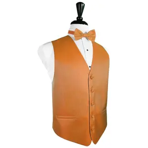 Tangerine Herringbone Tuxedo Vest