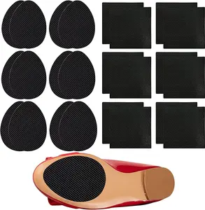 24Pcs Non-Skid Shoe Pads, Anti-Slip Shoe Grips for High Heels, Self-Adhesive Rubber Shoes Pads, Wear-Resistant Rubber Sole, Noise Reduction for Men&Women'S Boots, Flats Etc (Black Hongchuanglai