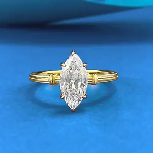 Women's S925 Sterling Silver Vintage Rope Knot Twist Ring - 6x12mm Marquise Cut Lab-Grown Moissanite, Hypoallergenic, Retro Luxury Design for Daily & Special Occasions
