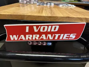 Jumbo "I VOID WARRANTIES" Magnet - Bold Oversized Lettering for Toolbox, Shop Décor or Fridge - Strong Magnet - Premium 3D Print - Gag Gift for Coworkers & Mechanics diy novelty fridge magnet
