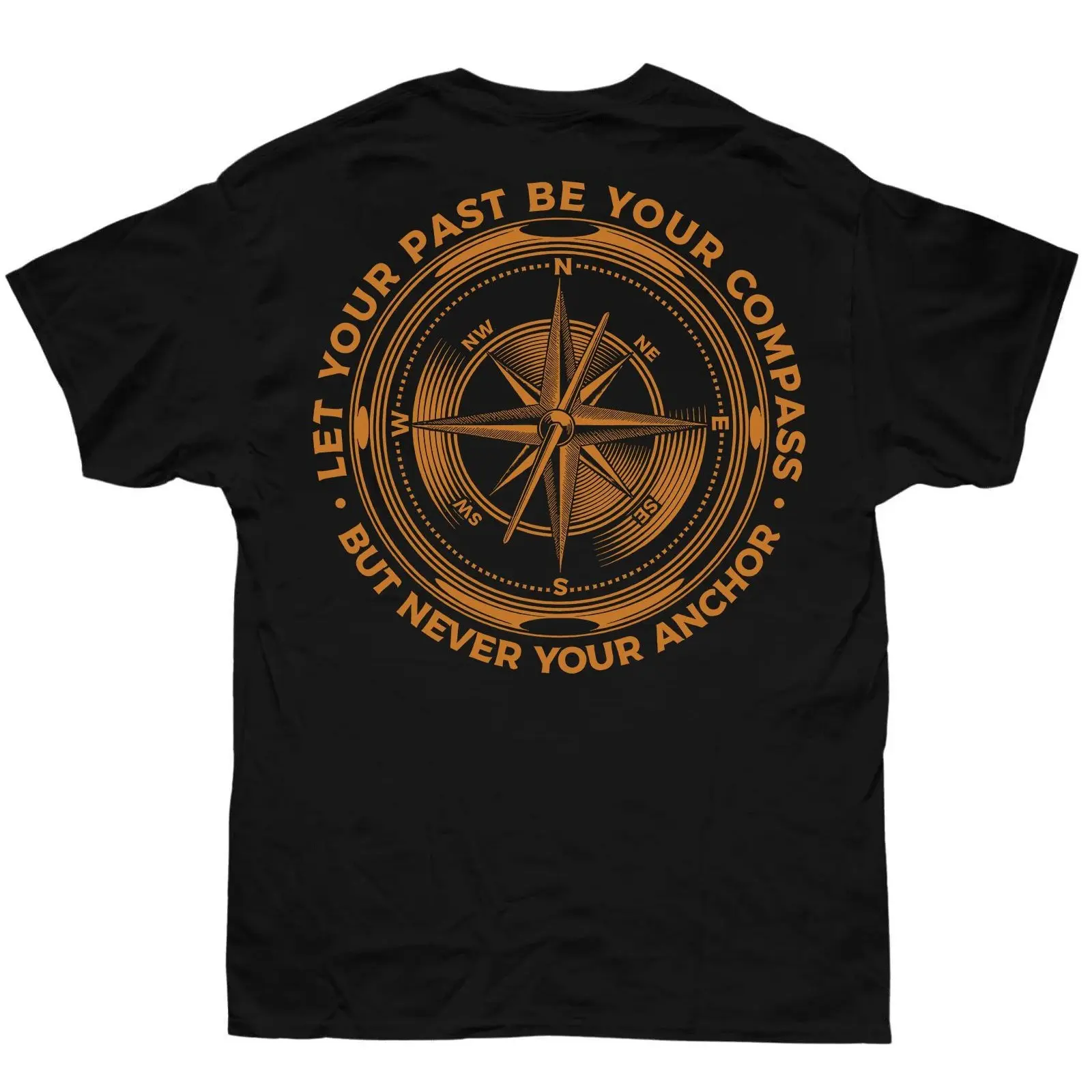 Let Your Past Be Your Compass Printed Short-sleeved Tshirt Men's Casual Breathable Cotton Tee Unisex Fashionable Crewneck Wicked Merch Vintage Retro Heart Hands T-Shirt hood villeoversized gym shirts