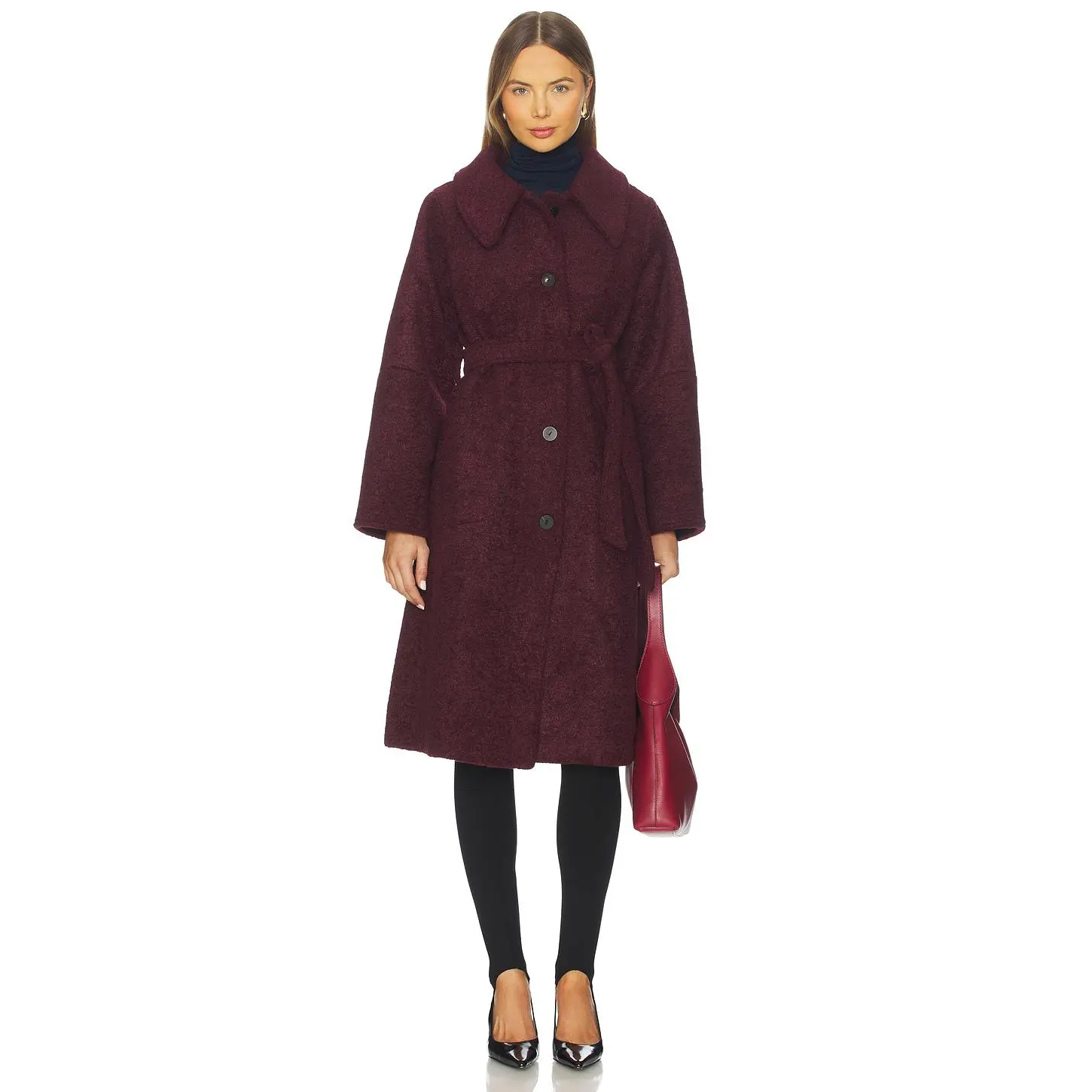 Maude Club Skylar Coat in Burgundy