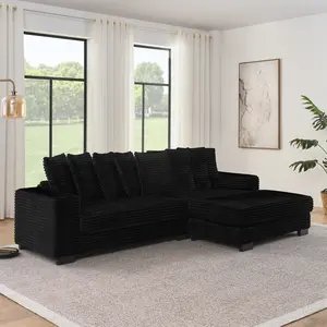 AOBTKEL,[3 or 2 Packages Shipped][sectional sofa couch]  U-shaped Modular Sectional Sofa, Compressed Corduroy Fabric, Modern Style Living Room Sofa Bed, Space-Saving Recliner Design - Convertible Corduroy Sectional Sofa