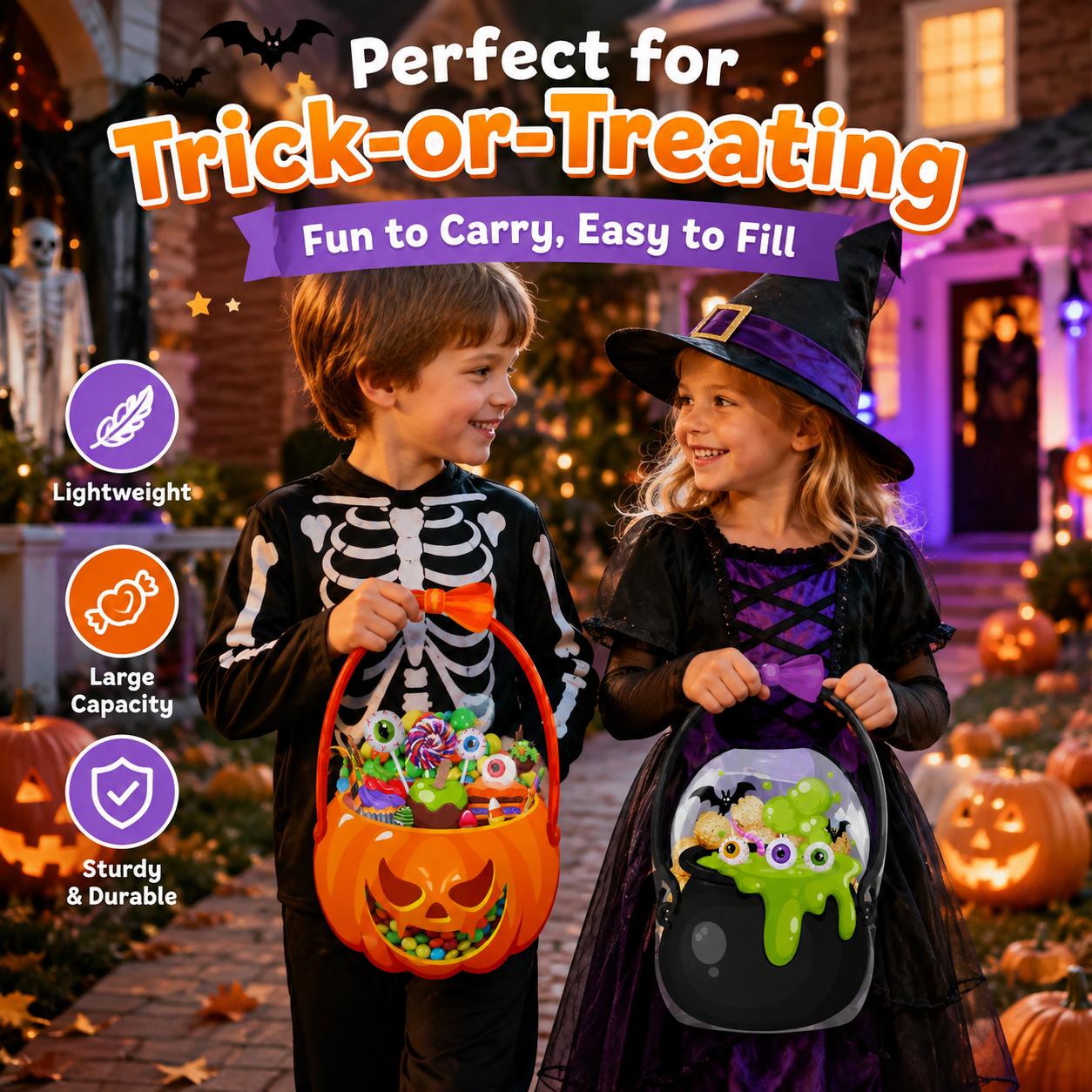 Pumpkin-Shape Transparent Holiday Gift Bags, One Size PE Bags for Festive Indoor Recreation Celebrations
