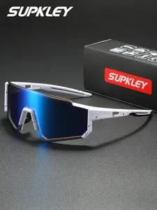 SUPKLEY Fashionable Large Frame Polarized Sunglasses For Outdoor Cycling, Uv Protection, Wind And Dust Prevention, Fishing To Reduce Glare, A Great Gift Item, Outdoor Cycling Accessories
