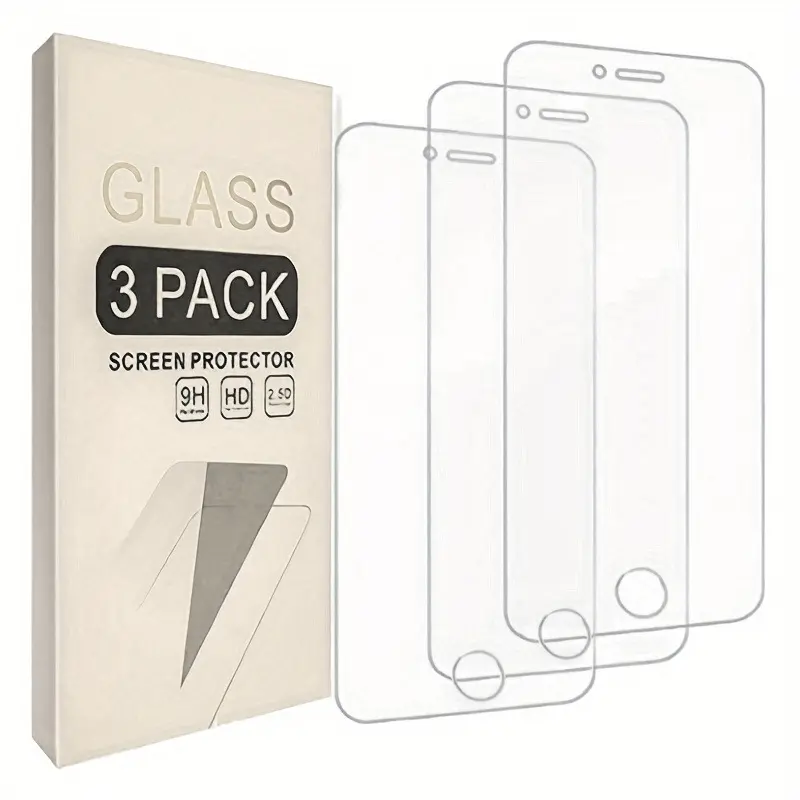 [3 Packs] Shatterproof Tempered Glass Screen Protector for Iphone SE 2022/SE 2020, for Iphone 8/7 [3-Pack] [99.99% HD Clear] [Easy Installation Frame] [9H Hardness][Bubble Free]