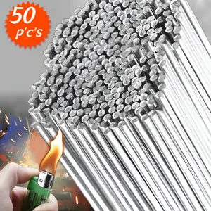 50 Pack Of Low Temperature Solid Aluminum Welding Wire, Length 13 Inches, Thickness 2mm/1.6mm Aluminum Welding Wire Welding Tool Aluminum Wire (silver) home  aluminum  welding  wire universal  rod