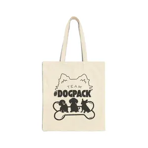 Pup Stuff tote bag | dog paw circle design, canvas tote
