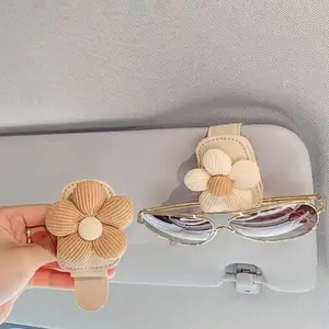 Flower-Shaped Car Eyeglass Holder, Clip-On Sunglasses Support, Helmet-Style Multi-Functional Card Holder, Automotive Accessories