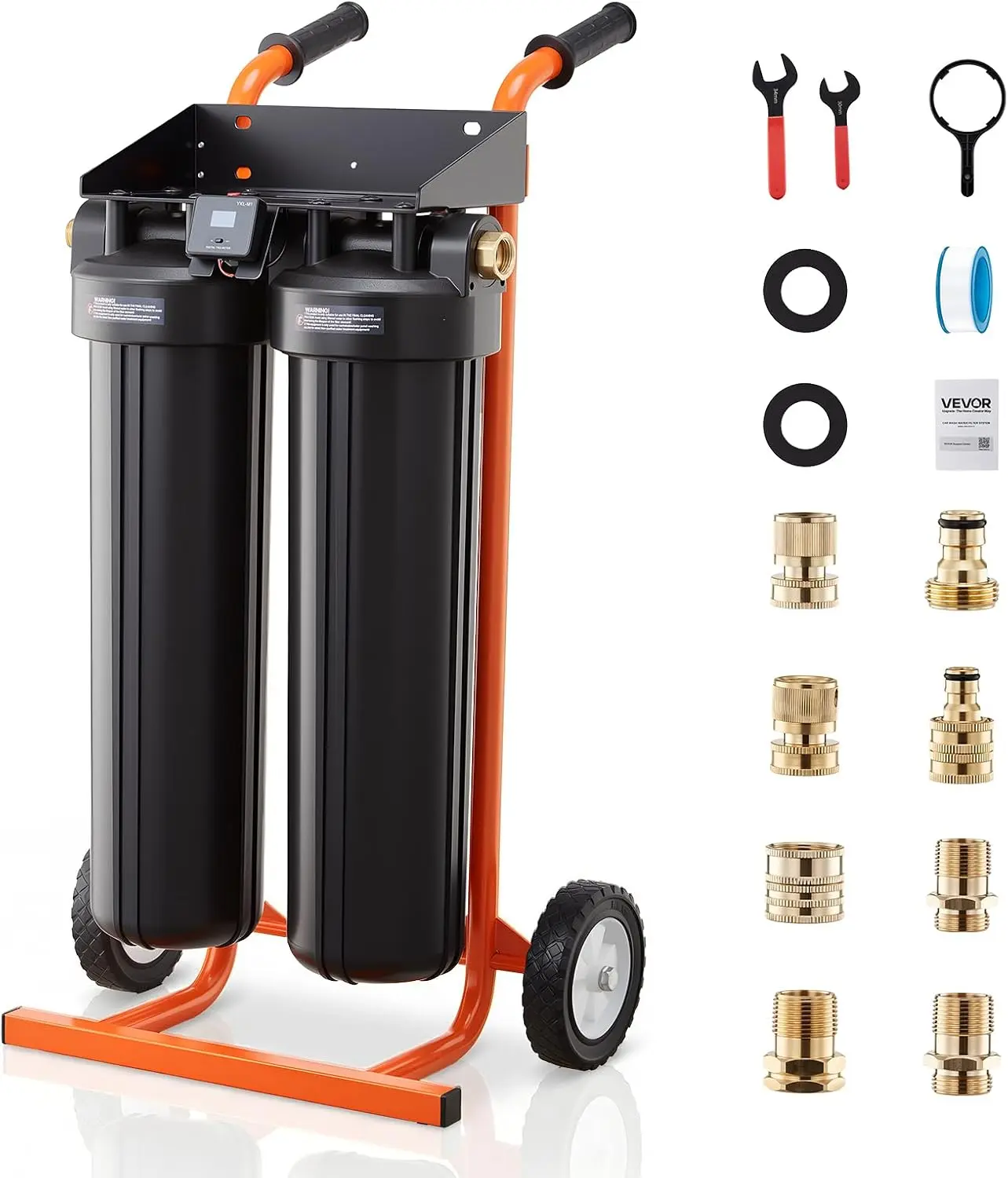 VEVOR Deionized Water System for Car Wash, Spotless Car Wash Water System with 2 x 4L DI Resin & TDS Meter, Portable Sport-Free Water Deionizer Filter for Cars RVs Motorcycles Windows