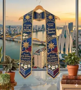 Personalize Filipino Graduation Sash 2026 , Custom Filipino Graduation Sash, Philippines American Flag Stole,Philippines Graduation Stole