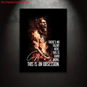 1 Piece/Set Frameless Canvas Painting Print Poster,Classic Simple Motivational Street Boxing Pop Art,MMA Conor McGregor,Perfect Gift for Mixed Martial Arts Lovers,Ideal Gift for Bedroom,Study,Office,Living Room,Dorm Hallway,Kitchen,Mural,Wall Decoration