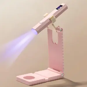 Professional LED Nail Lamp Set with Stand, Rechargeable Gel Nail Dryer with Digital Display & 20/60s Timer, Foldable Curing Light for Home Salon Travel Manicure