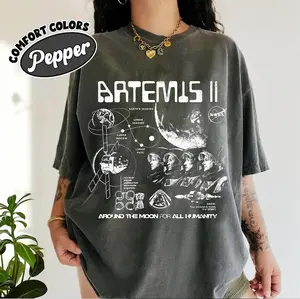 Comfort Colors Artemis II NASA Mission T-Shirt Vintage Feel, Space Exploration Apparel