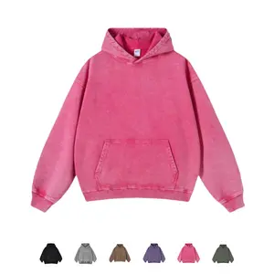 Acid Wash Hoodie Oversized Vintage Hoodie Unisex Heavy Weight Hoodie Distress Hoodies for Men Women Couples with Pockets Casual Sweatshirts