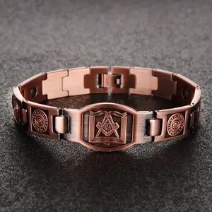 Pure Copper Bracelet For Men Effective Ultra Strength Magnetic Adjustable Length With Sizing Tool Durability Fitness Tracker Electronic Gadgets