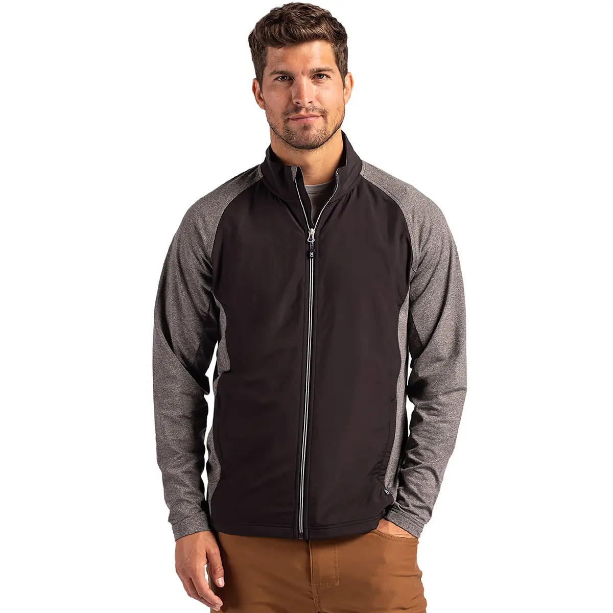 Cutter & Buck Adapt Eco Knit Hybrid Recycled Mens Full Zip Jacket