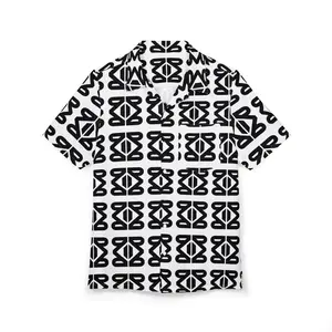 YM CARRAL Unisex Hawaiian Shirt - Fitted Short Sleeve Top with All-Over Print for Summer Beach Days & Casual Outings