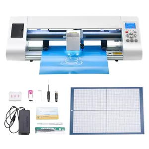VEVOR Automatic Edge Detection Vinyl Cutting Machine with Design Software, Materials, Multi-File Format Compatibility, for Sticker Creation & Custom DIY Crafts, Cards