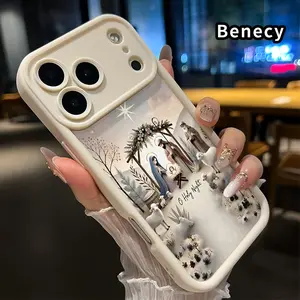 Nativity Starlight Pattern TPU Phone Case for iPhone 17 Pro Max 16 15 14 Plus 13 12 Mini 11 XR X XS Air E Shockproof Drop Protection Rugged Durable Silicone Cover Cellphone Protective Casing