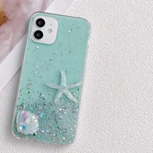 1pc Sea Star And Shell Dropping Liquid Phone Case, Compatible With Iphone 14 Pro Max. Cover Smartphone Accessories