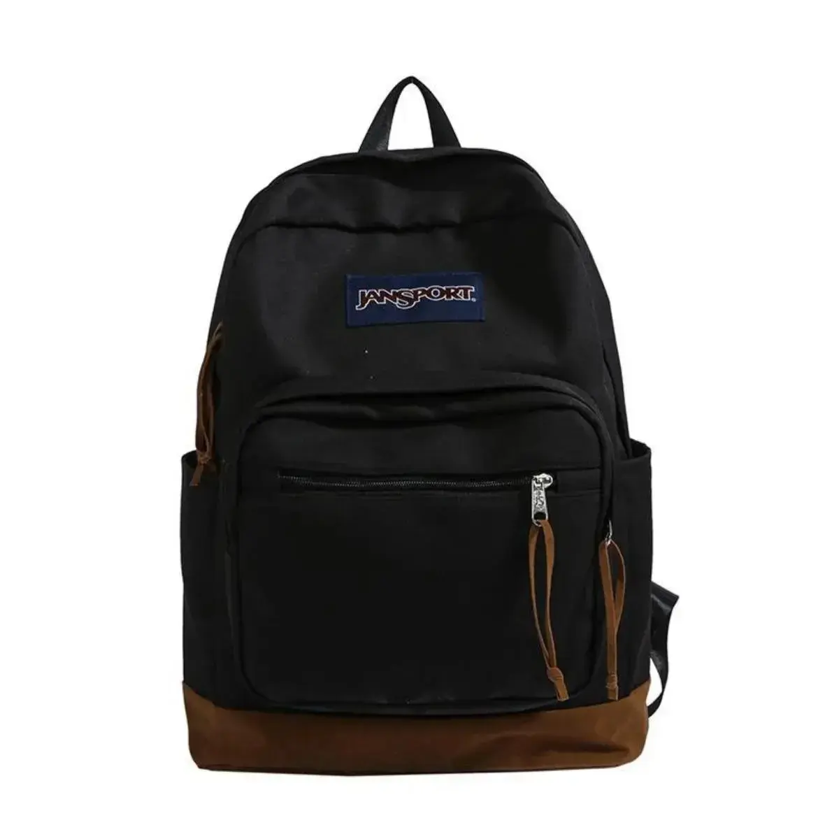 Minimalist Vintage Black JanSport Suede Bottom Backpack Lightweight Commute Outdoor Travel Backpack