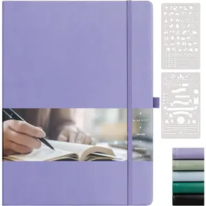 Dotted Journal Notebook, 192 Pages, A4 Large 8.5"x11", PU Leather Hardcover, 100 GSM Thick Paper, 5mm Dot Grid Notebook for Journaling, Planning, Drawing, Writing,