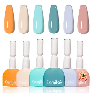 Camila 6Pcs 15ml Macaron Multi Colors Gel Polish Set HEMA TPO Free Long Lasting UV Soak Off Salon Quality Spring Nail Art Gift Diy Manicure