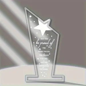 1 Pcs Employee Appreciation Awards for Coworker Acrylic Thank You Trophy May You Be Proud of The Work You Do Sign Prizes for Adults Retirement Goodbye Farewell Gift for Women Men