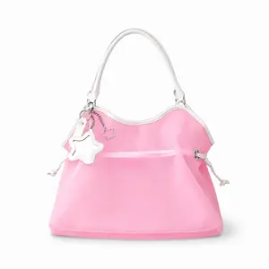Korean-style Sweet Cool Jelly Bag, Star Mirror Tote Bag, Drawstring Handbag for Women, Macaron Handbag