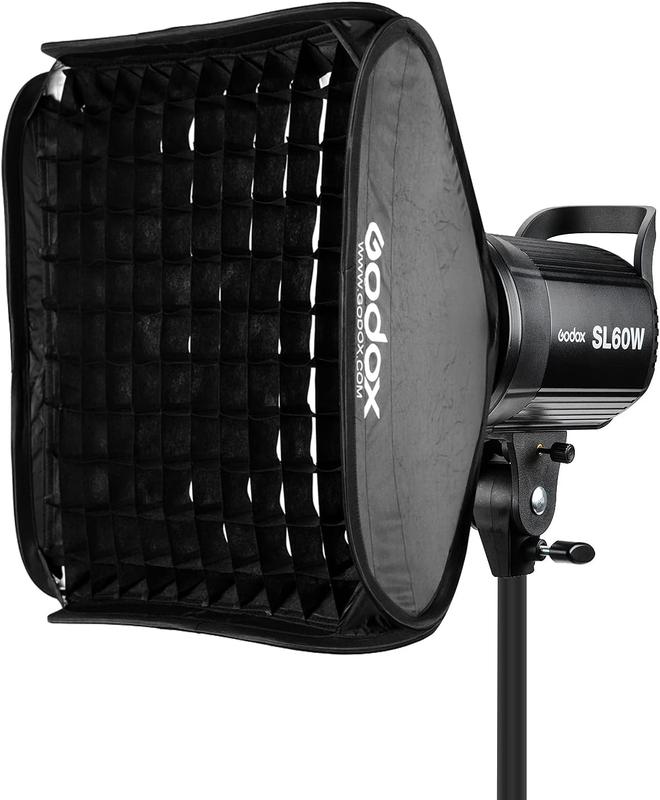 Godox SL-60W with 80CMX80CM Softbox Grid Kit,Upgrade Version 60W 5600± ...