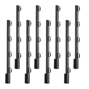 VEVOR Fence Post Extender Installation Kit, 8-Pack 23.8 in Steel Barbed Wire Arms, Hex/Expansion Installation, Rust-Resistant, Flat/Surface Mounted for Privacy Protection & Pet Escape Prevention