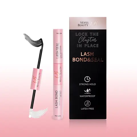 VEYESBEAUTY 10ml Black 2-in-1 Lash Bond & Seal - Waterproof, Strong Hold Self-Application Liquid Adhesive for Eyelash Extensions, Unisex Makeup Products