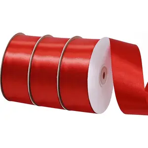 3 Rolls Red Ribbon 1-1/2 Inch x 50 Yards Silk Ribbon for Gift Wrapping Craft Flower Bouquet Hair Bows Wedding Decoration Sewing Christmas