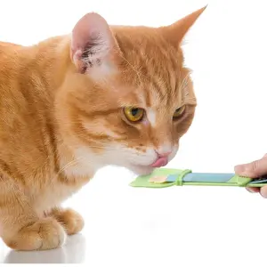 4PCS Cat Treat Squeezer for Lickable Puree, Mess-Free Cat Strip Feeder Spoon, Dispenser Tool for Churu and Wet Food Tubes, No Waste Sliding Extruder for Cats & Kittens