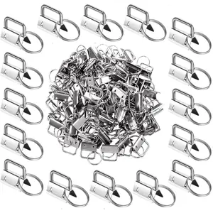 45 count 1 inch  Key Fob Hardware Kits 1" Metal Keyfobs Hardware Bulk for Keychains Fob Wristlet Hardware with Key Ring for Lanyard