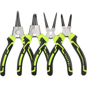 4- 7-inch Snap Ring Pliers Set, Internal/External Circlip Pliers Kit with Straight/Bent Jaw, Heavy Duty for Ring Remover Retaining